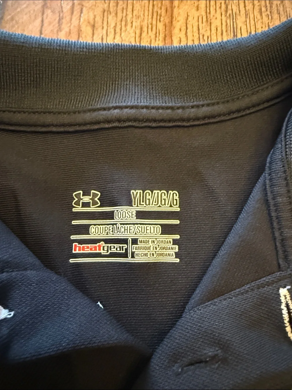 Under Armour Black Polo with White Logo - Kids